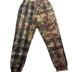 Burberry London England Camo Plaid Track Pants Joggers Size 48 AUTHENTICITY